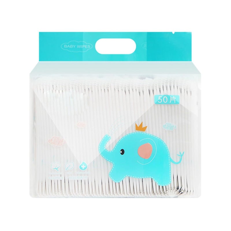 مناديل مبللة صغيرة 50 قطعة عبوات فردية محمولة ناعمة ولطيفة للوجه واليدين عبوة من 1